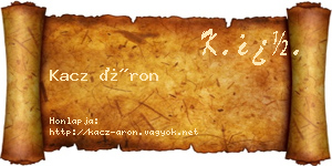 Kacz Áron névjegykártya