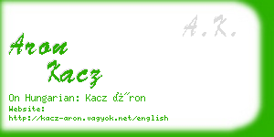 aron kacz business card